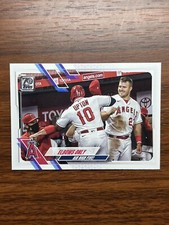 2021 Topps Series 1 Mike Trout Elbows Only #166 Justin Upton Los Angeles Angels