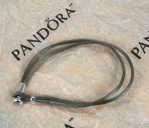 Authentic PANDORA Gray/Green Fabric Cord Bracelet 7" long * FREE SHIPPING * - 第 1/3 張圖片