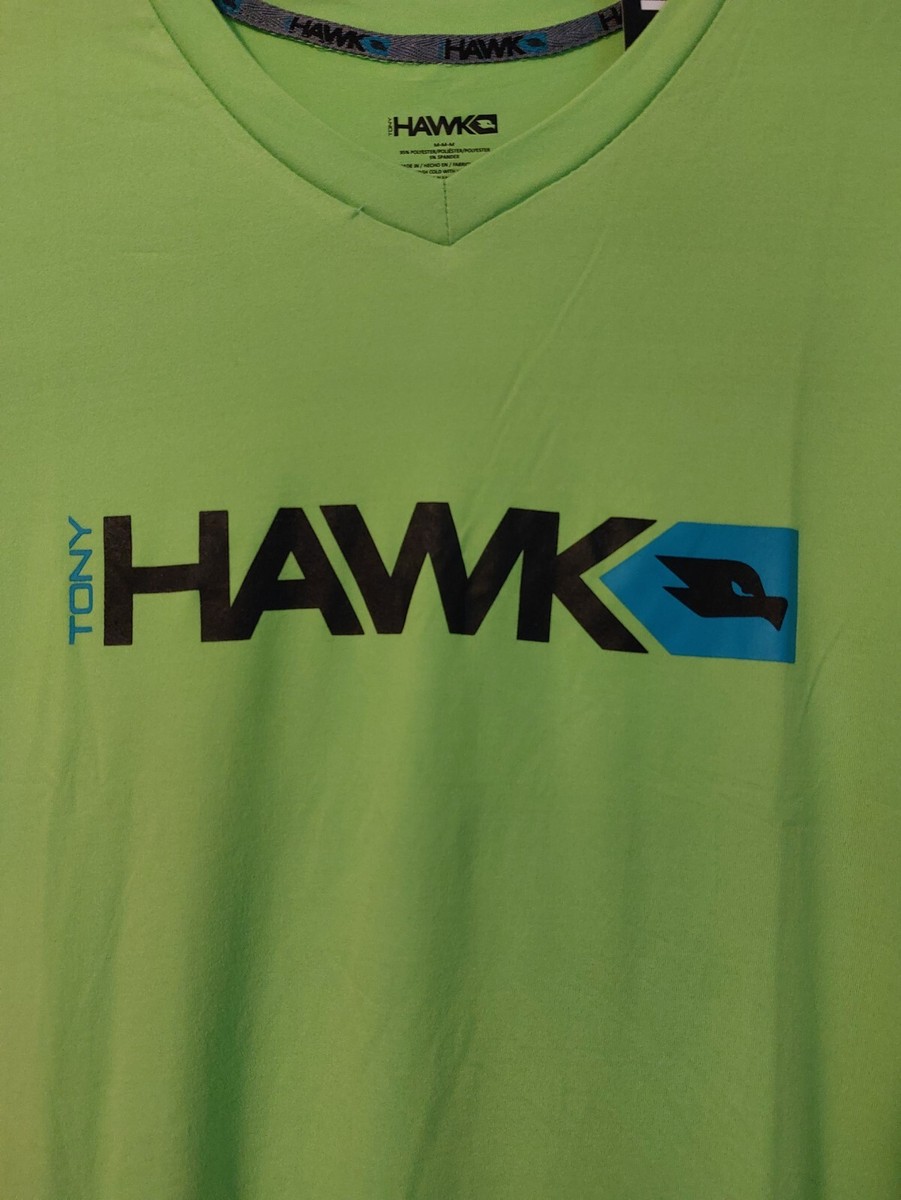 Men's Tony Hawk Lime Green Super Soft Lounge Skateboard V-neck T