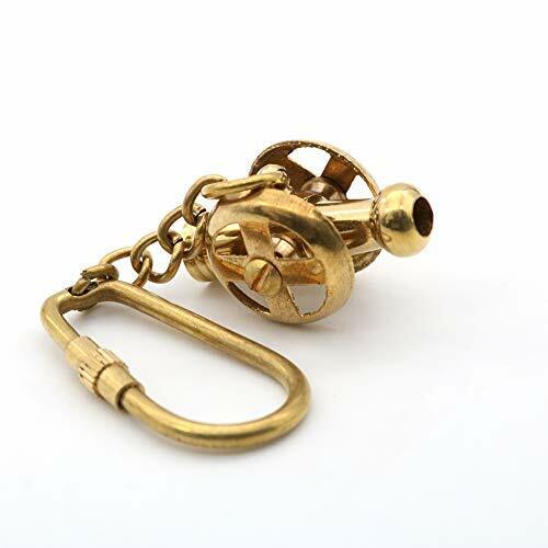 Messing Schlüsselanhänger Kriegsführung Kanone Schlüsselring Halter mit Schraubverschluss Karabiner - 4,5" - Bild 4 von 13