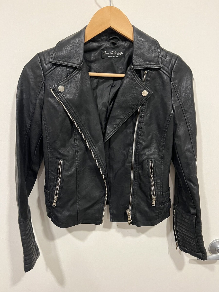 Miss Selfridge Leather Biker Jacket Women's