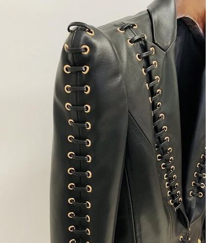 New Women's fashion leather jacket punk coat tie rope Blazer Tops Lady suit - Picture 6 of 12