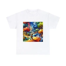 Unisex Adult T Shirt Colorful Abstract Hiking Adventure Artistic Design Art Tee