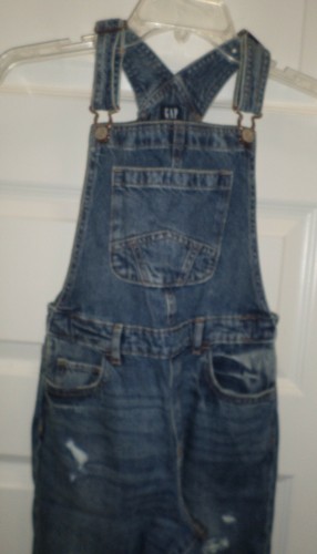 NWOT Gap Kids Distressed Overalls - XL - 12 - Medium Indigo - Picture 3 of 12