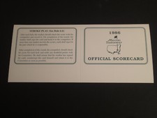 1986 Masters Tournament Official Scorecard Jack Nicklaus Champion-