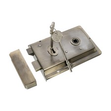 Rim Lock Iron Latch Fluted Security Set Internal External Shed Doors Antique
