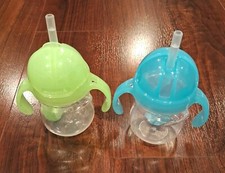 Set of 2 Munchkin Any Angle Click Lock Lid 7oz Training Sippie Cups Easy 2 Hold
