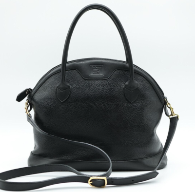 BURBERRY Hand Bag Black Leather 2Way Authentic | eBay