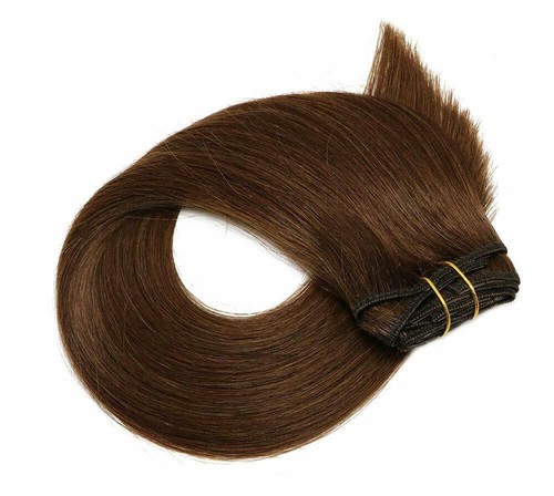 Double Weave Sew in Hair Extensions Weft Brazilian Remy Human Hair Full Head100g - Picture 39 of 108