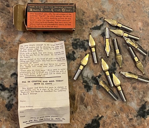 Vintage Speedball Pens For Drawing and Lettering B-2 Pens One Dozen - Picture 2 of 5