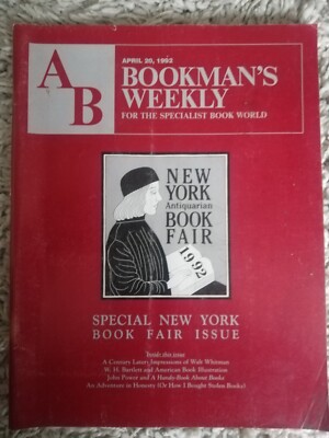 BOOKMAN'S WEEKLY SPECIAL NEW YORK BOOK FAIR ISSUE APRIL 1992