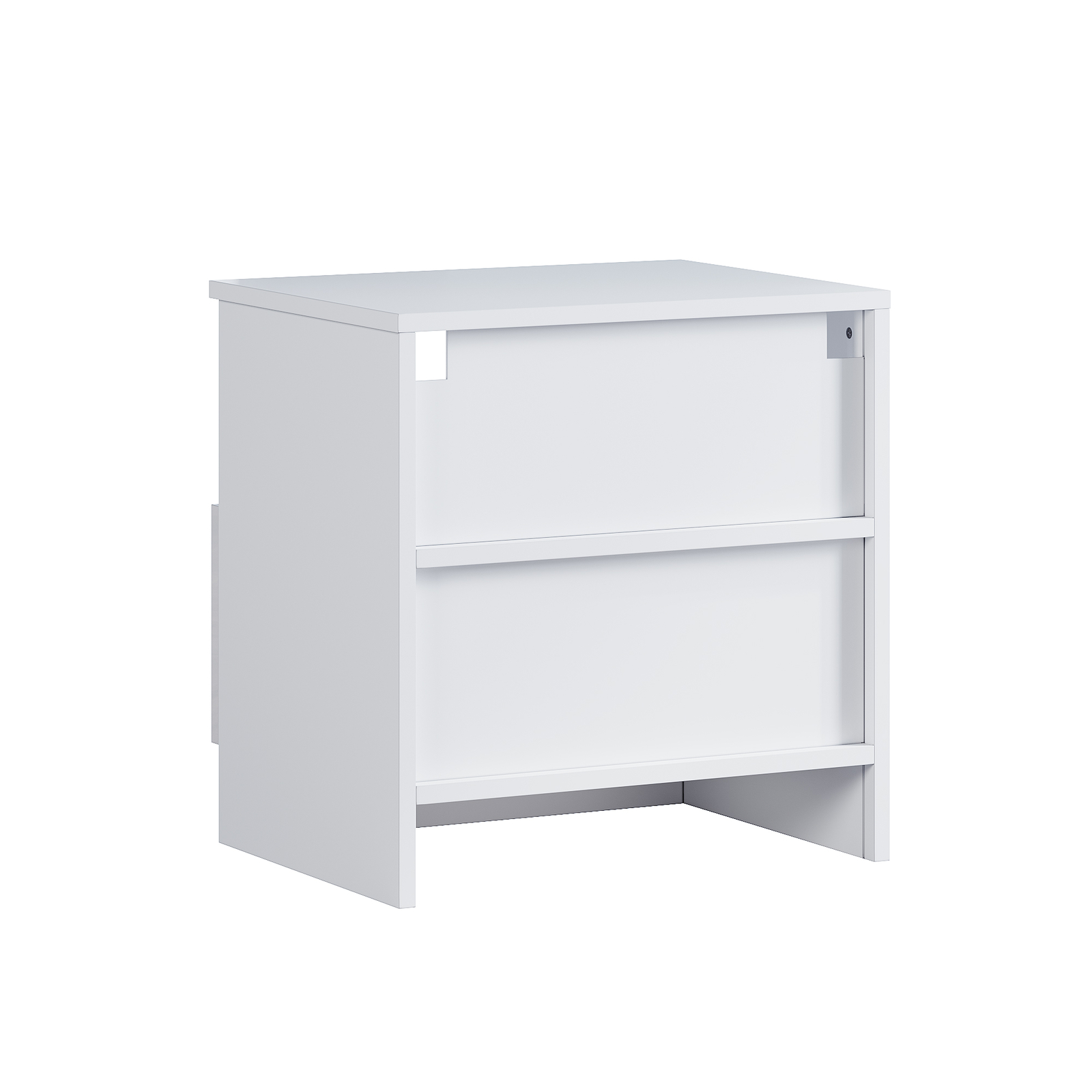 Nachttisch 2er set LED Nachtschrank Nachtkommode Weiß hochglanz mit Schublade 