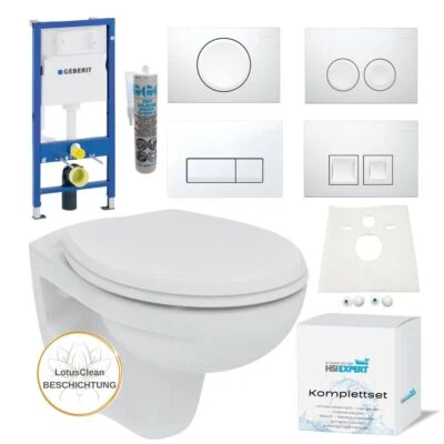 Geberit Vorwandelement Hänge WC Toilette spülrandlos Energie und Wasser Sparset