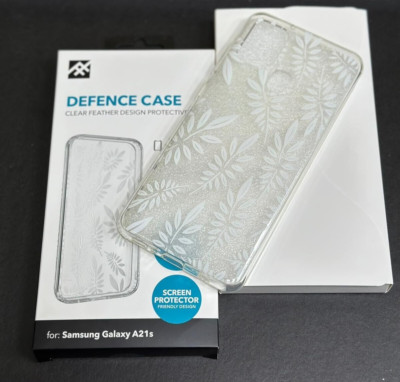 DEFENCE CASE, CLEAR FEDER DESIGN SCHUTZHÜLLE, SAMSUNG GALAXY A21s, SCHNÄPPCHEN