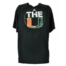 Adidas NCAA Miami Univ. Climalite XL Tee Black,Green,Orange Sz XL 2996A
