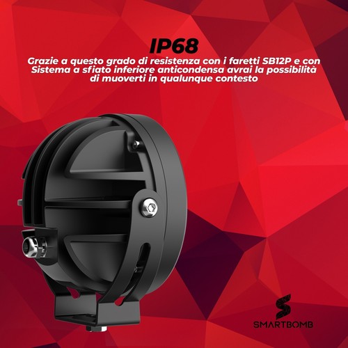 2 Fari moto profondità 120w SB12P 12000LUMEN + Cablaggio relè + staffe 38-60mm - Imagen 16 de 24
