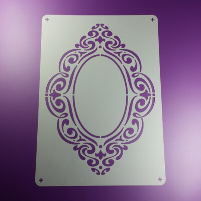 A3 Schablone Ornament Rahmen Volute Oval - BE375