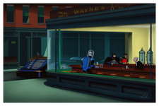 Batman Mr Freeze Nighthawks Night Diner Giclee Art Print Poster 24x16 Mondo