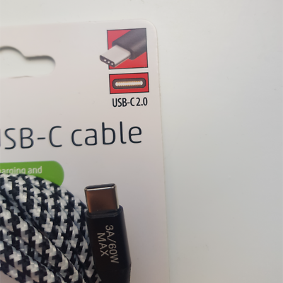 Câble USB-A Vers USB-C 3 Mètres Sologic - Revêtement Tissu Noir - Compatible Universel (iPhone 15, Samsung, Etc.) - Neuf