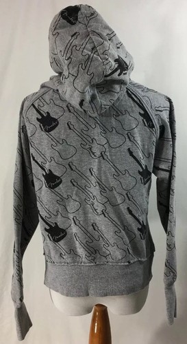Fender Guitar Gray Embellished Hoodie Sweatshirt Youth Size XL - Picture 2 of 5