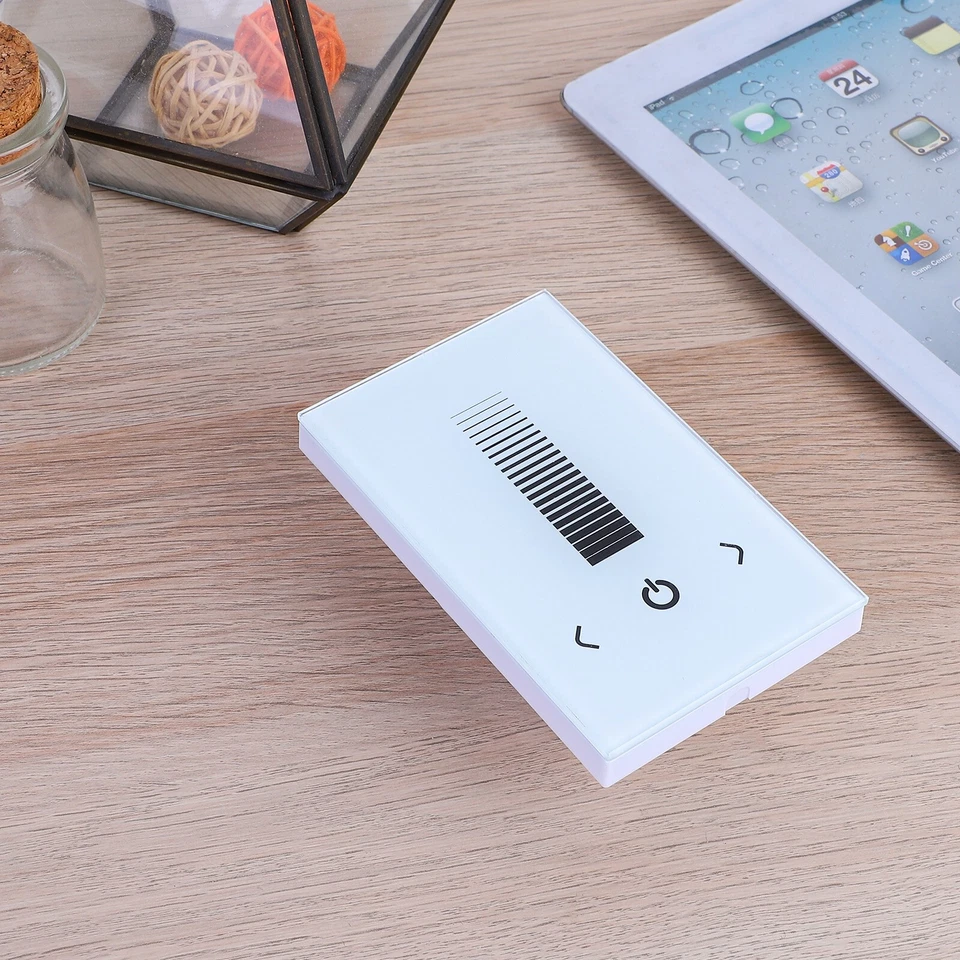 Panel táctil de vidrio montado en la pared Interruptor atenuador LED Controlador de brillo Blanco Foto 4 de 4