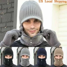 Visor Beanie Ski Mask Brim Cap Hat Skull Full Face Warm Knit Winter Men Women US