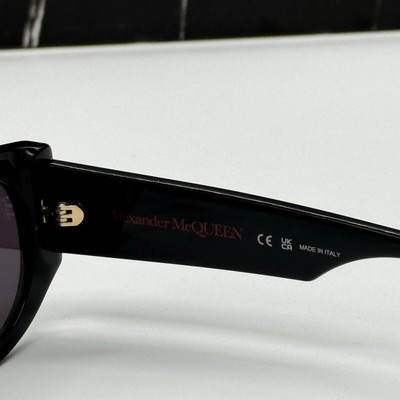 NEW AM0330S 002 ALEXANDER MCQUEEN BLACK OVAL WOMEN  display picture 3