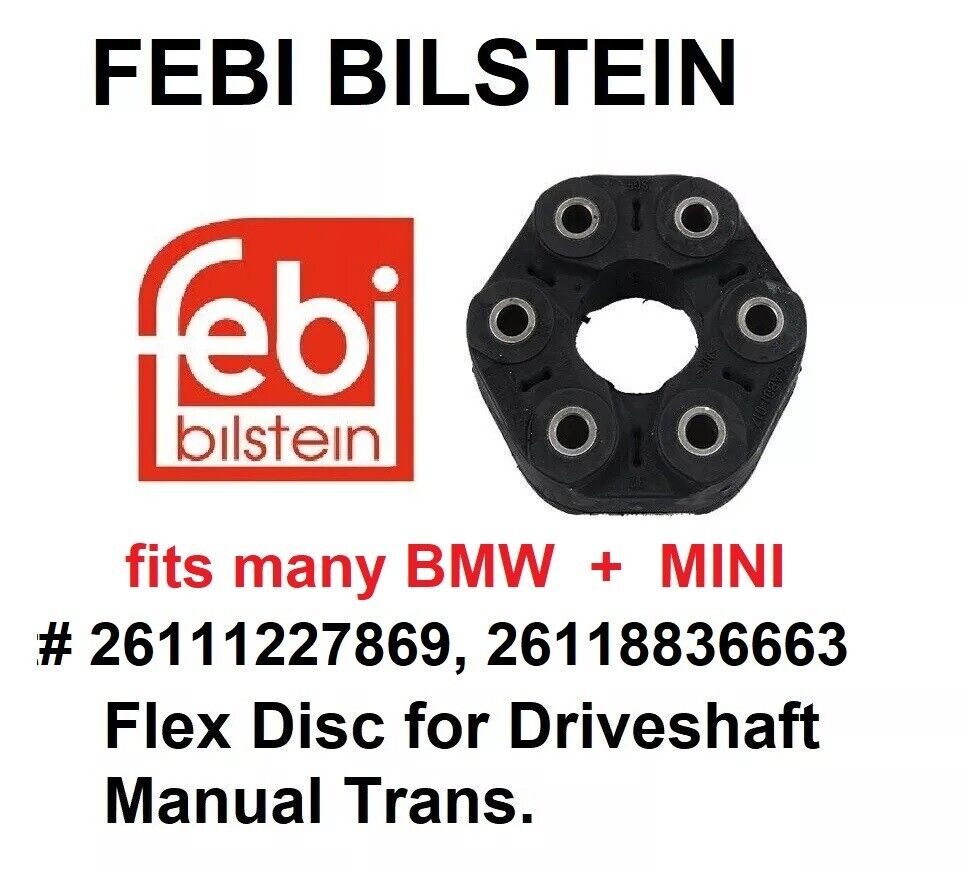 FEBI BMW Driveshaft Shaft center Support Bearing Flex Disc FEBI BMW Driveshaft Shaft center Support Bearing Flex Disc