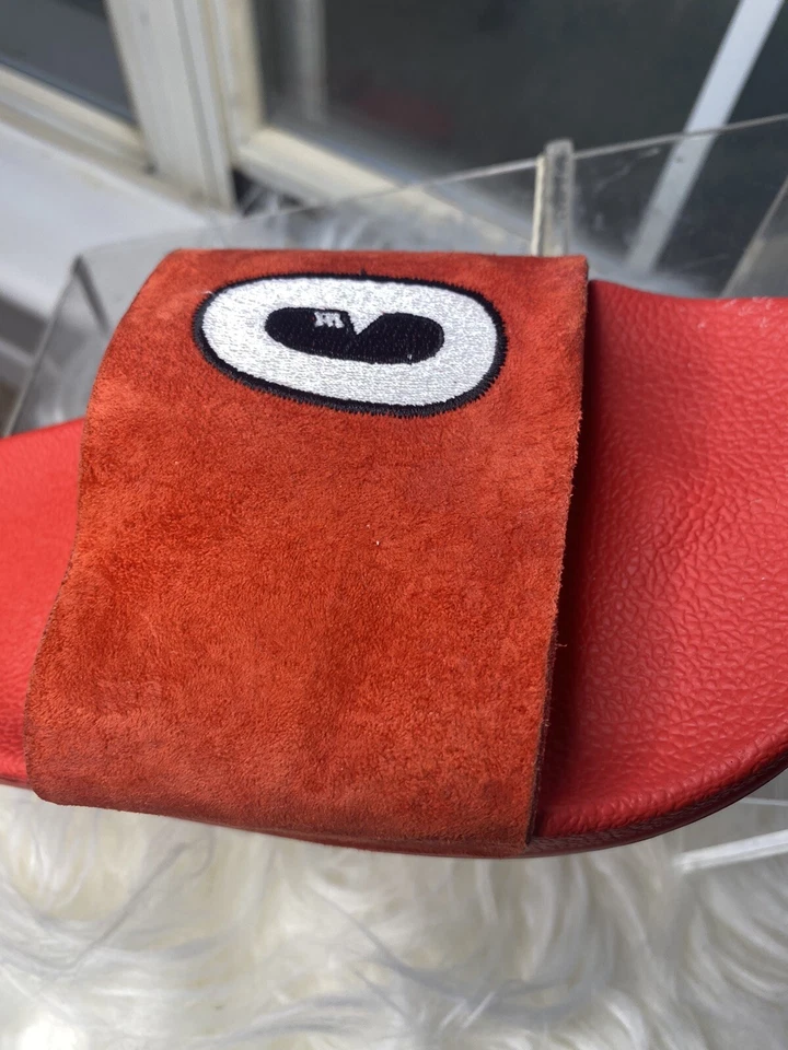 Adidas Rojo Ohio State Slides Unisex Talla 6/38 Super Raro Gamuza Top Foto 3 de 4