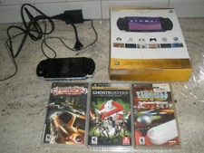 SONY PSP 3000 UNIT WITH BOX CHARGER 3 GAMES WORKS (READ DESCRIPTION)