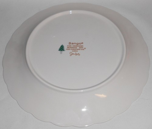 Set (4) Sango CRISTMAS EVE PATTERN Dinner Plates - Picture 6 of 8