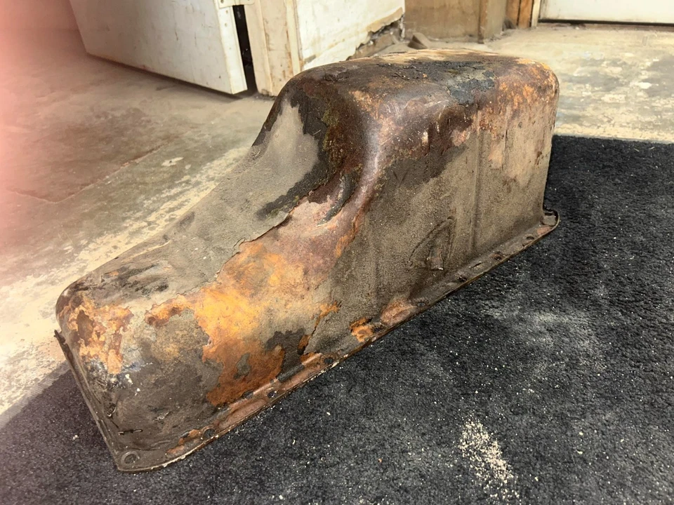 1961 1962 1963 1964 409 Chevy Impala 409 cárter de aceite OEM 61 62 63 64 Chevrolet BB Foto 2 de 4