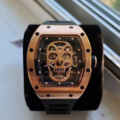 invicta s1  rally Skeleton Dial Tonneau Automatic Wristwatch 
