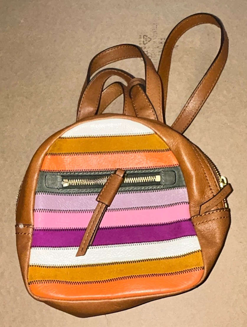Fossil Megan Colored Patchwork Mini Leather Backp… - image 1