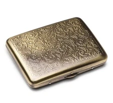 Classic Metallic Silver Color Double Sided Cigarette Case for Regular 