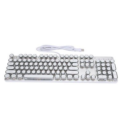 900 5 White Mechanical Keyboard With Retro Round Cap Computer Parts