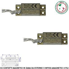Sensori Magnetici in Zama Allarme 2 Pz Porte Legno Antifurto Perimetrale Esterno