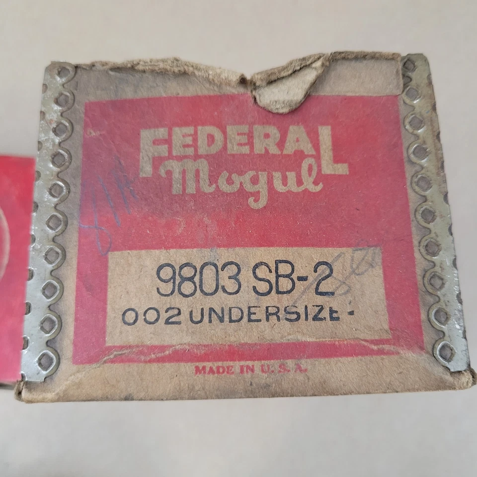 Rodamientos principales de cabeza plana Ford Mercury 1939-48 Federal Mogul 9801SB 9803SB .002 como nuevos Foto 2 de 4