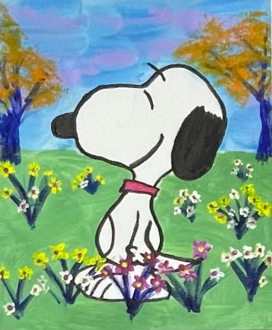 Original Art "Snoopy 7" 8x10 Canvas Expressionism Abstract Design Home Art - Image 4 of 4
