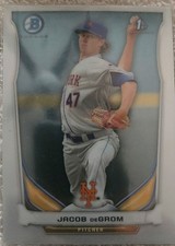 Bowman 2014 Chrome Prospects Jacob deGrom Rookie New York Mets Card #BCP73. rookie card picture