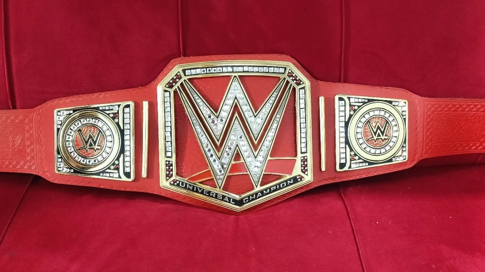 Universal Champion Tite belt, Heavyweight Red Championship belt, Leather Strap - Image 2 of 4