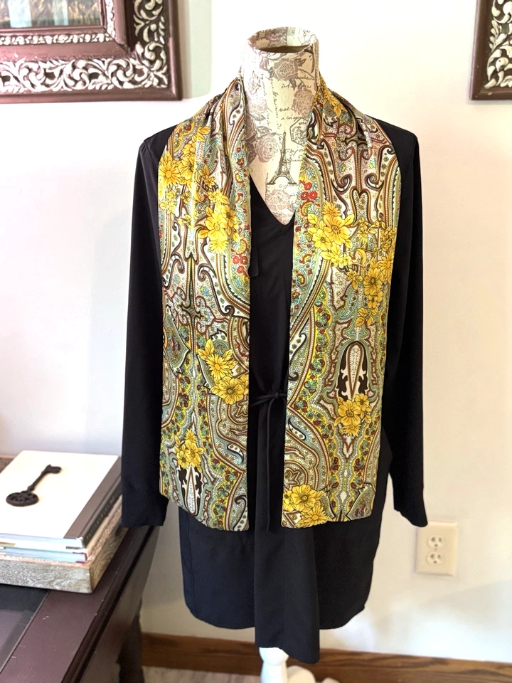 VINTAGE Bufanda Oro Paisley Navidad Regalo Idea Regalo Vacacional Foto 2 de 3