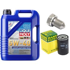 Motoröl Filter Set 5W-40 5 Liter + Ölablassschraube für Audi Seat Skoda VW 1.6