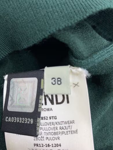 FENDI/Knit sweater (thin)/Size 38/Cashmere/GRN/Solid/FZZ852/Ruffle thumbnail 4