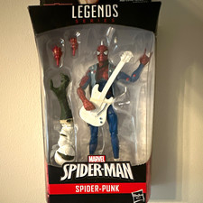 Hasbro Marvel Legends Spider-Punk Spider-Man Figure w Guitar Lizard BAF