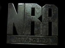 TF03112 VINTAGE 1970s NRA ACTIVE MEMBER NAT'L RIFLE ASSOCIATION BELT BUCKLE