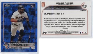 2022 Topps Chrome Update Sapphire Edition Debut Heliot Ramos #US187 Rookie RC