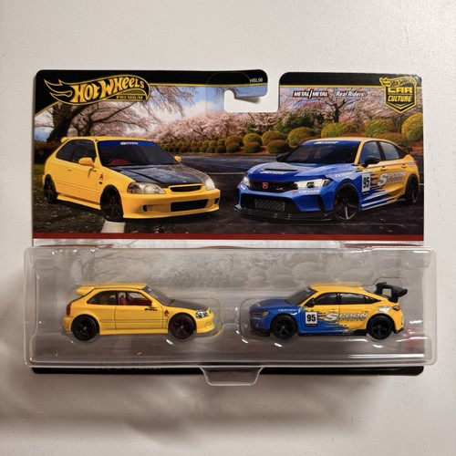 Hot Wheels Premium Car Culture 2 Pack '99 Honda Civic Type R EK9 & Spoon Neu