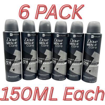 6 Pack Dove Men Care Invisible Deo Spray 150ML - 6 Pack