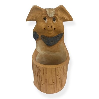 Max HINDT Pig Pottery Trinket Jar - Toothpick - Match Holder - Planter - Grandma